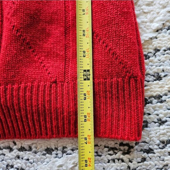 Rani Arabella 100% Cashmere Red Knit Full Zip Cardigan Sweater | sz XL - Picture 7 of 10